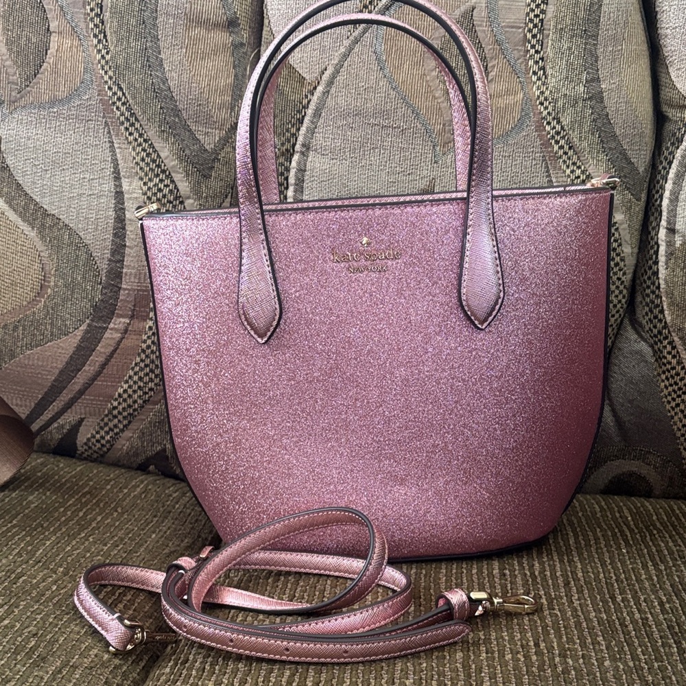 Kate Spade Purple Glitter Tote Bag